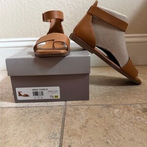 Franco Sarto Miras Leather Tan Sandals
